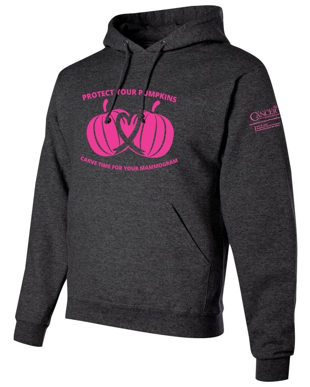 2025 Protect Your Pumpkins Mammogram Hoodie, Unisex Fit, Heather Black