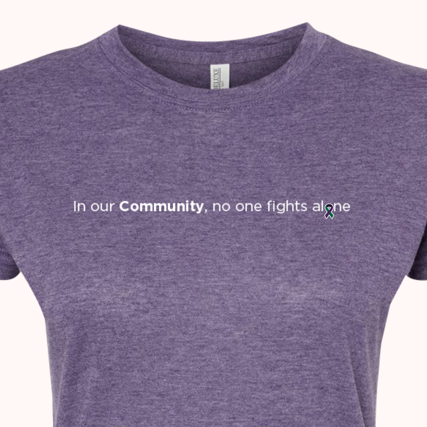 Heather Purple Fitted Tee With Choice Of Ribbon