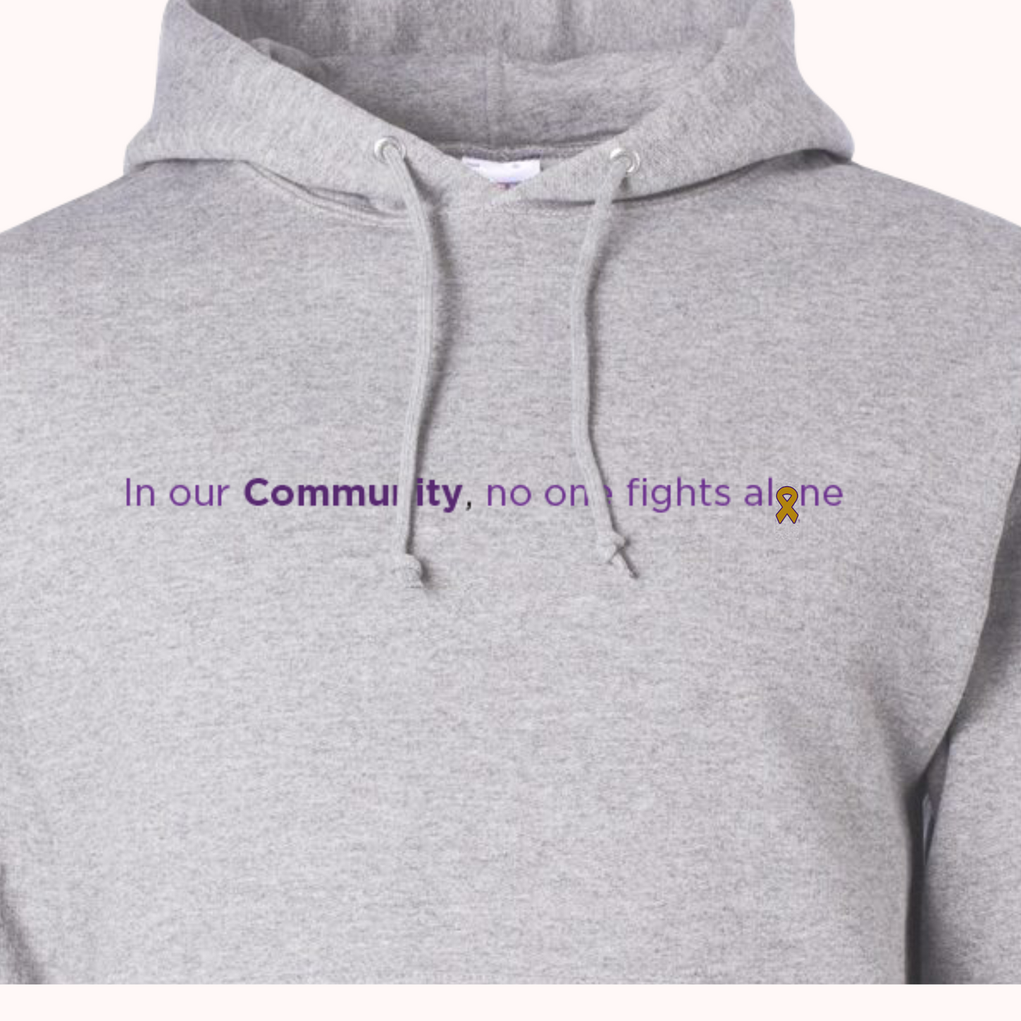 Light Grey Hoodie With Choice Of Ribbon