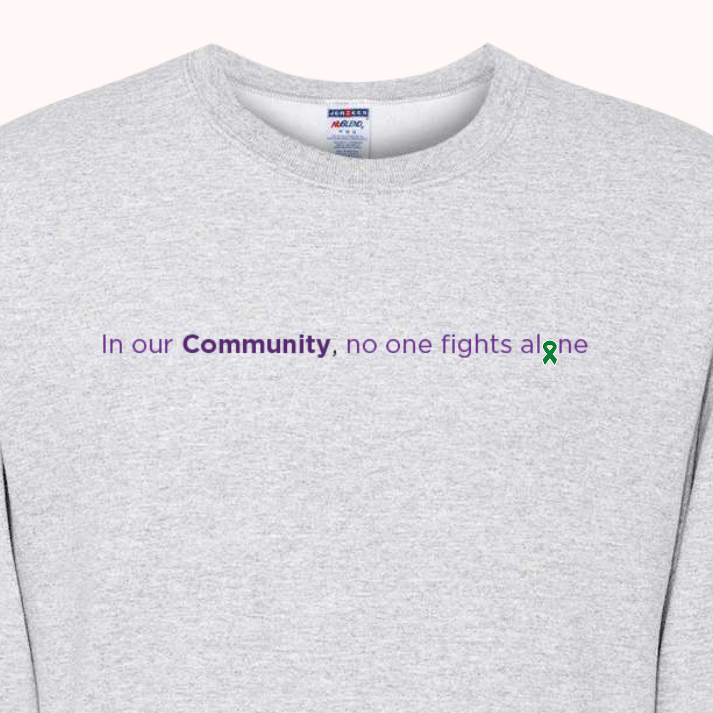 Light Grey Crewneck With Choice Of Ribbon