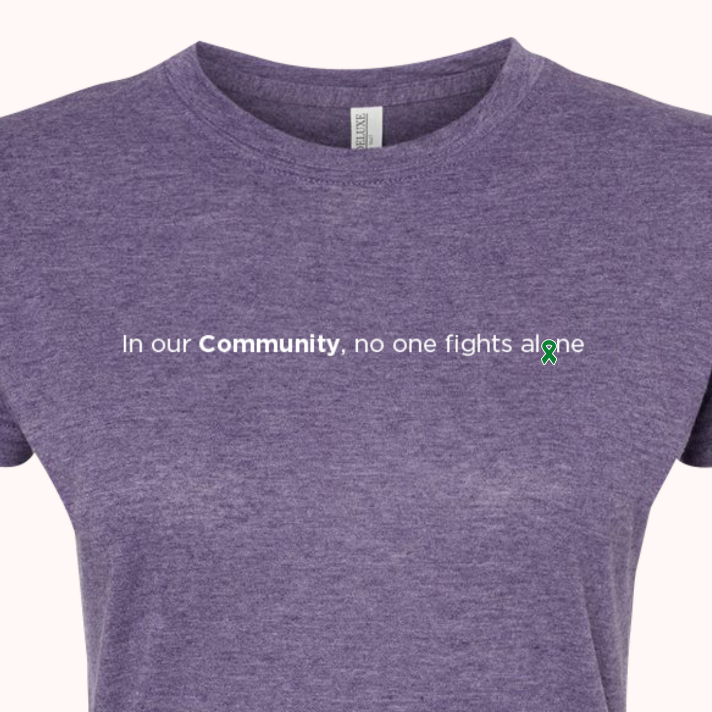 Heather Purple Fitted Tee With Choice Of Ribbon