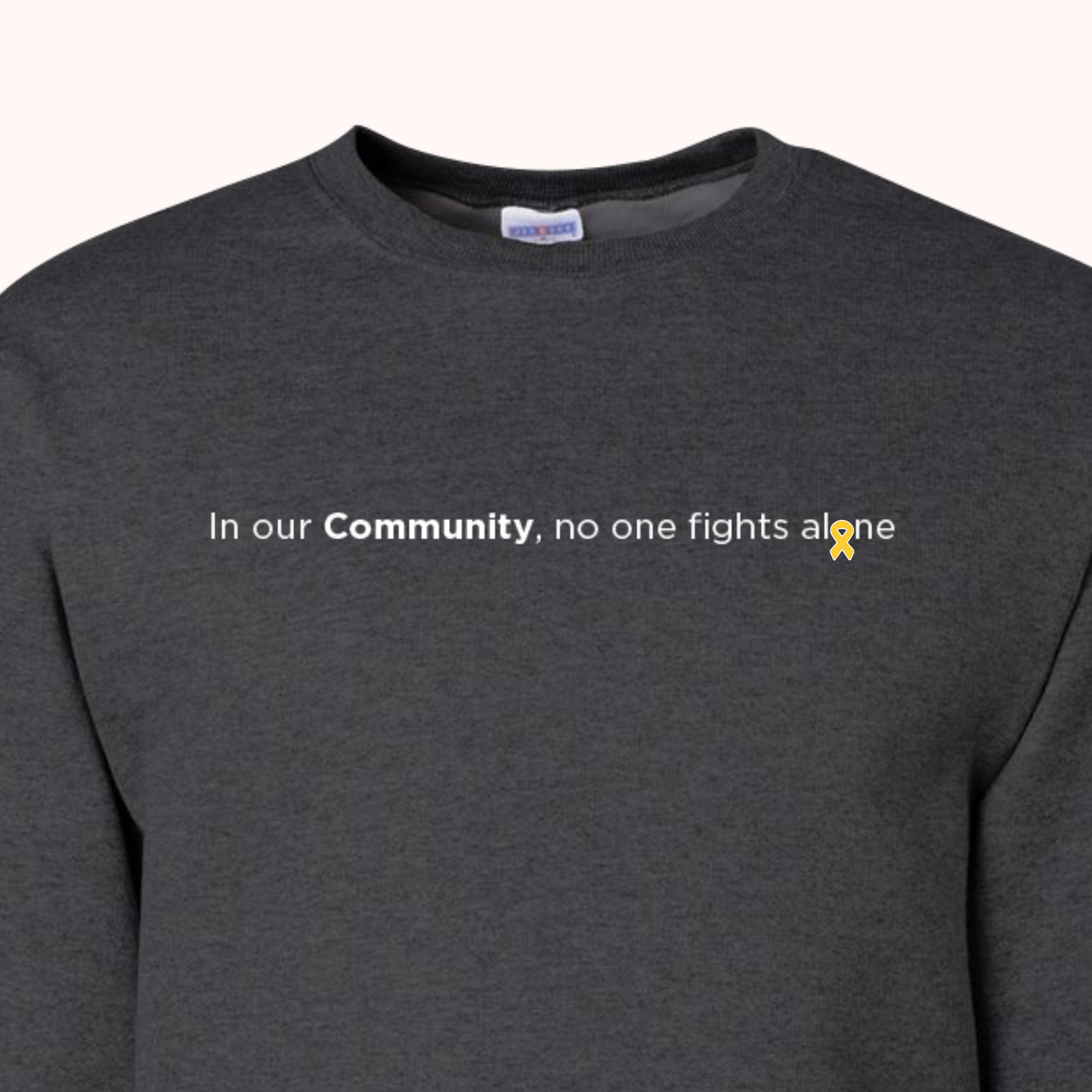 Heather Black Crewneck With Choice Of Ribbon