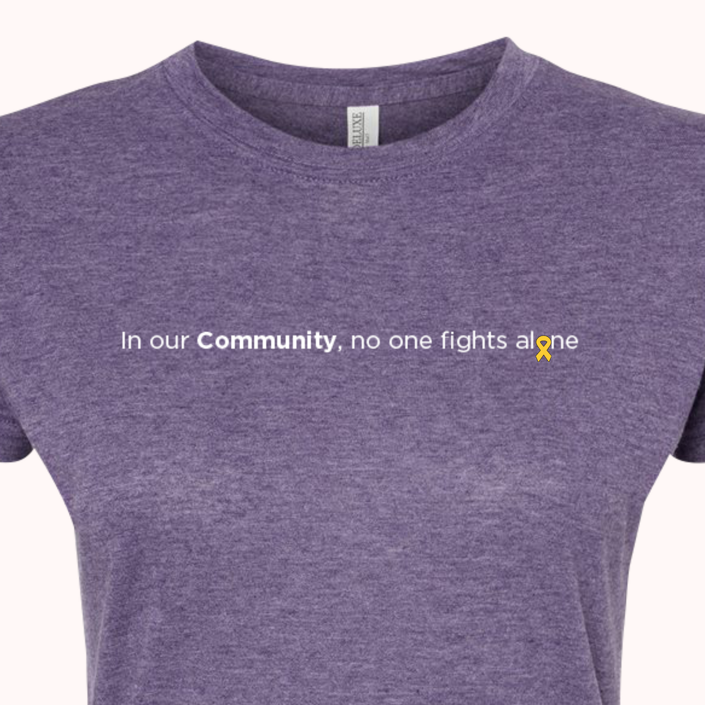Heather Purple Fitted Tee With Choice Of Ribbon