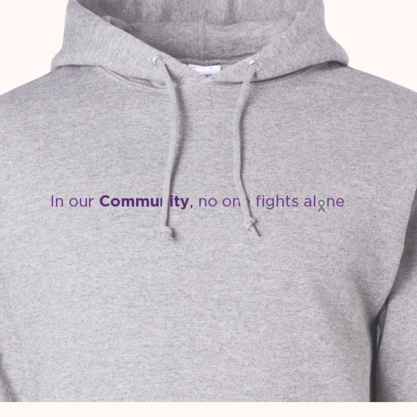Light Grey Hoodie With Choice Of Ribbon