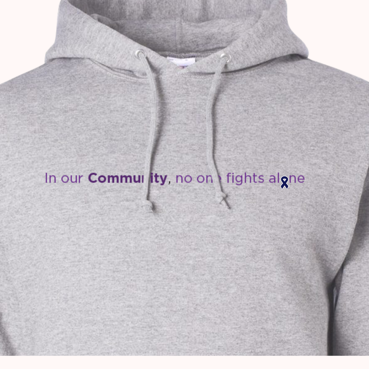 Light Grey Hoodie With Choice Of Ribbon