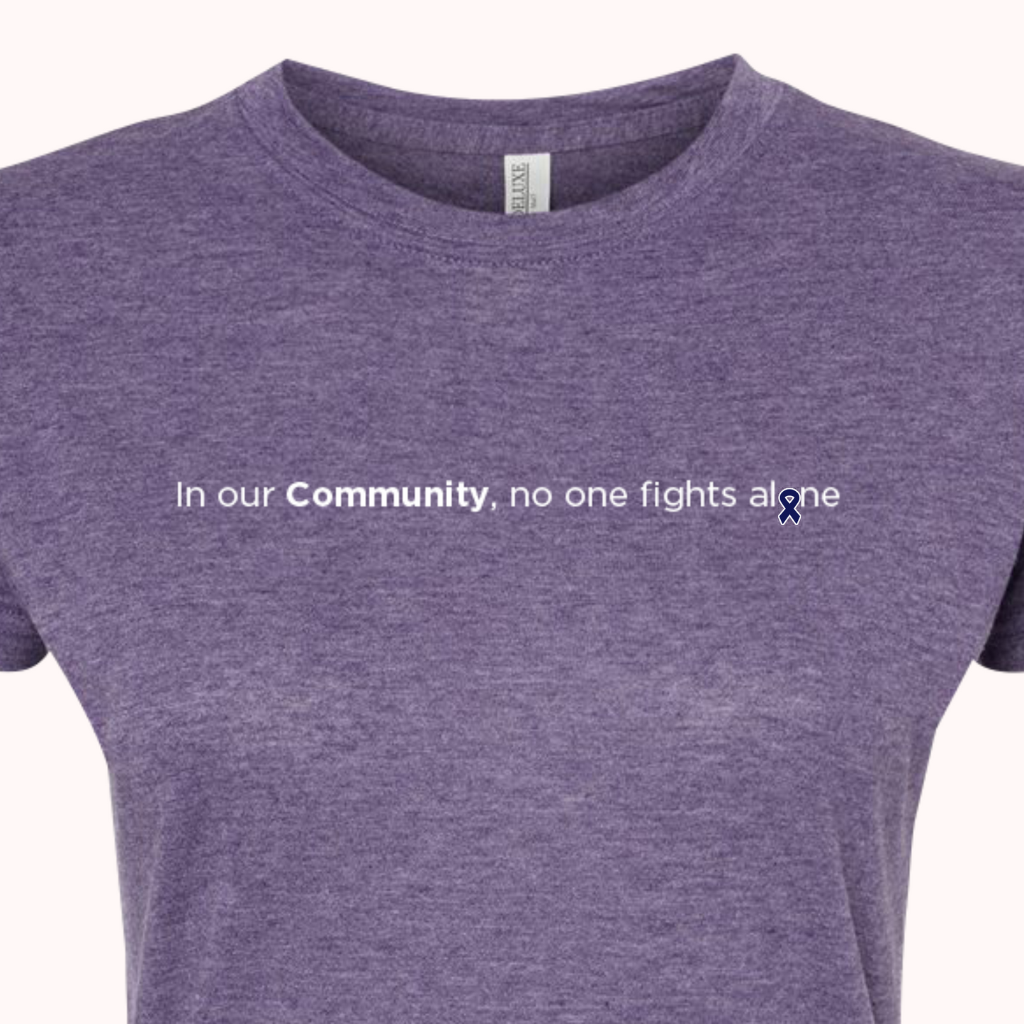 Heather Purple Fitted Tee With Choice Of Ribbon