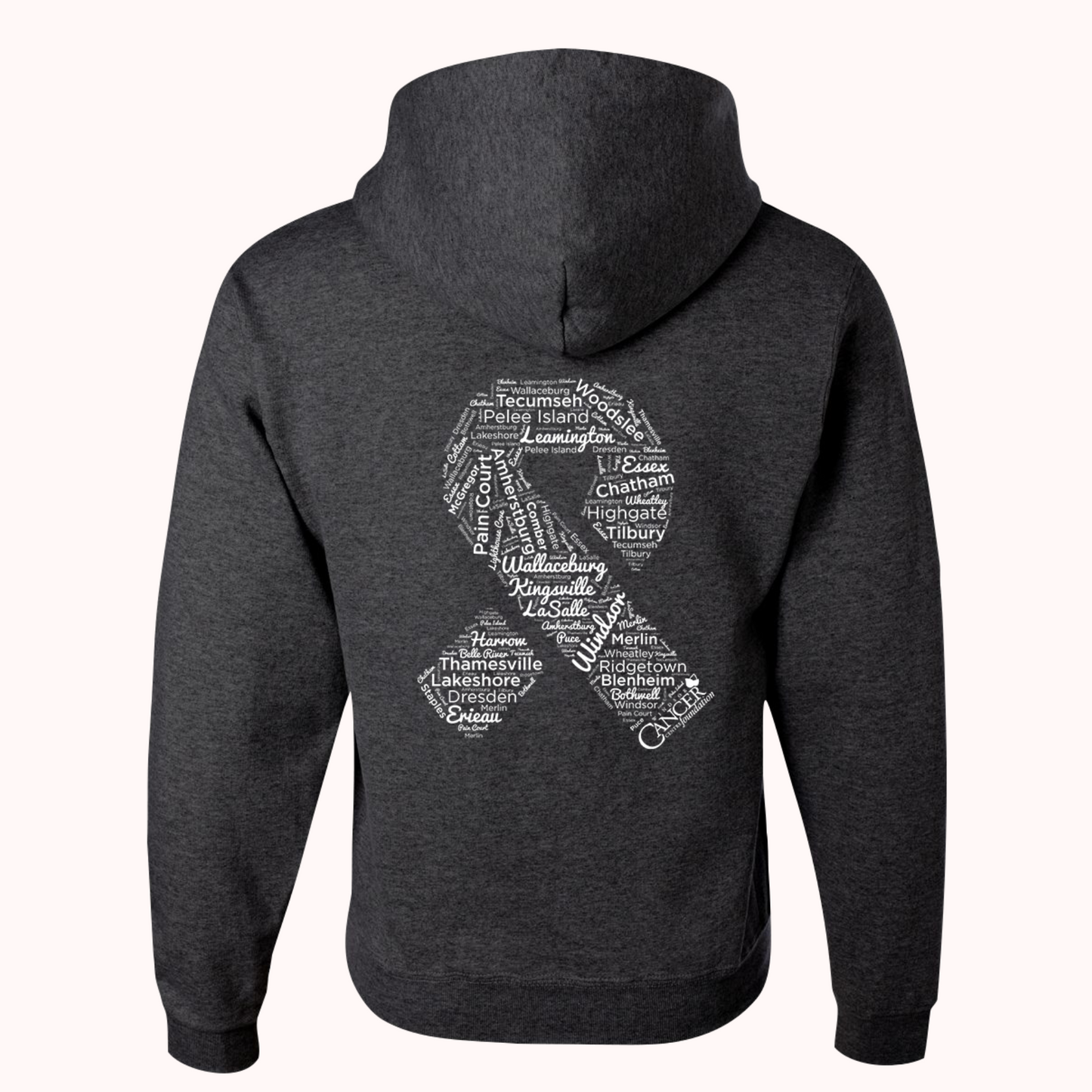 Heather Black Hoodie With Choice Of Ribbon