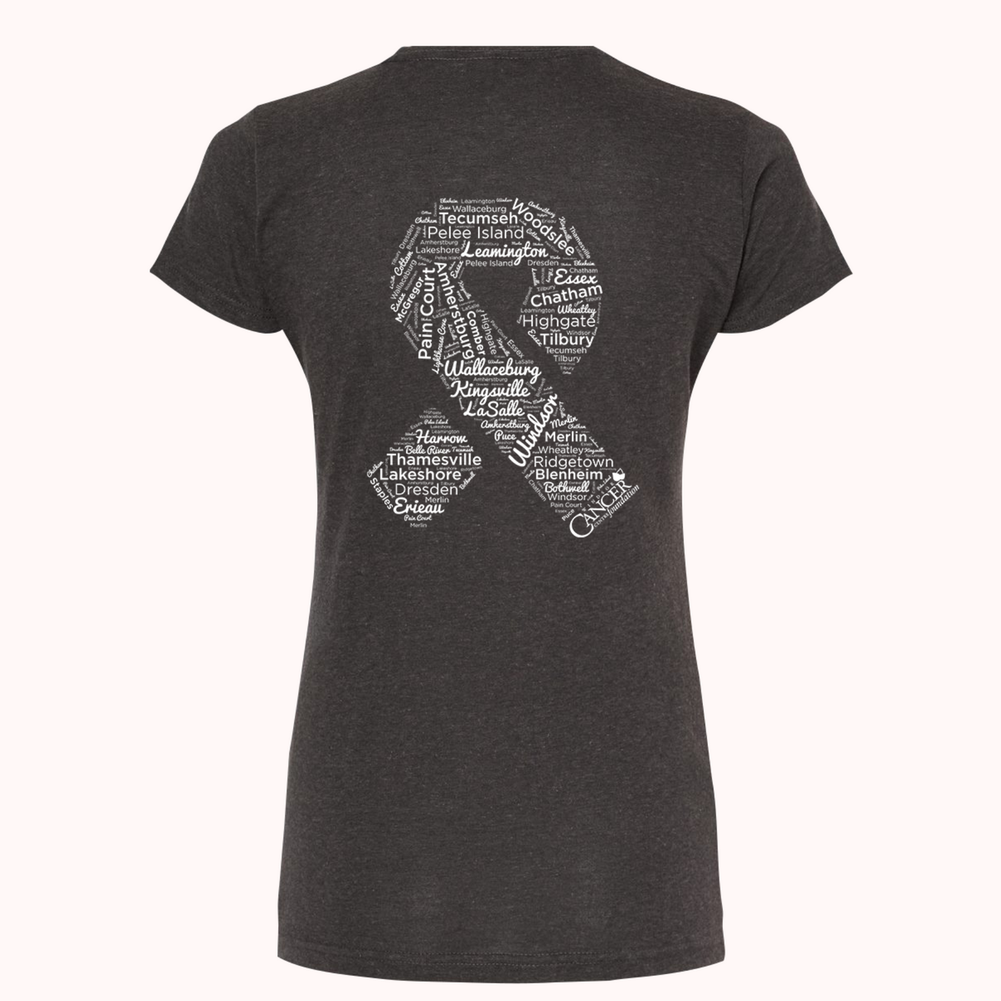 Dark Grey Fitted Tee With Choice Of Ribbon