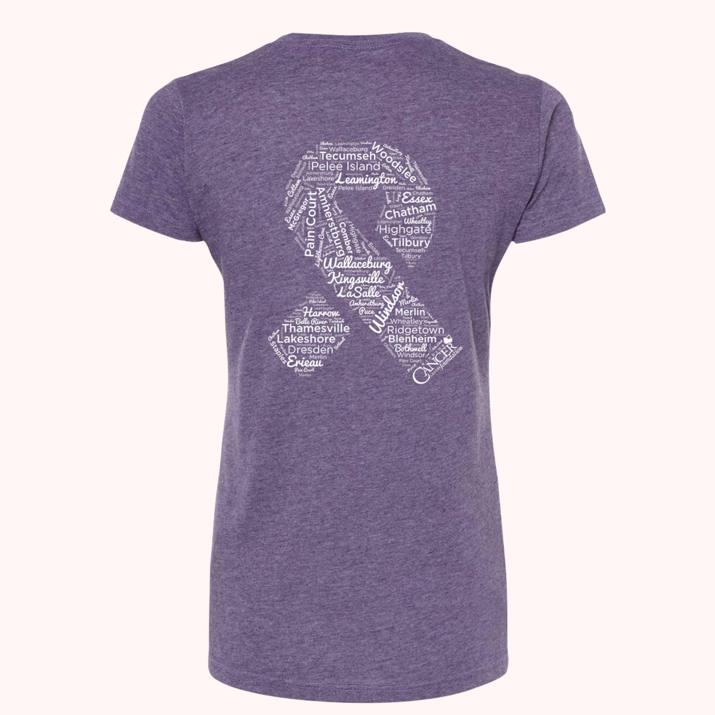 Heather Purple Fitted Tee With Choice Of Ribbon