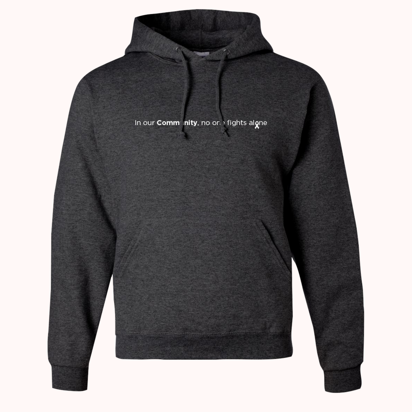 Heather Black Hoodie With Choice Of Ribbon