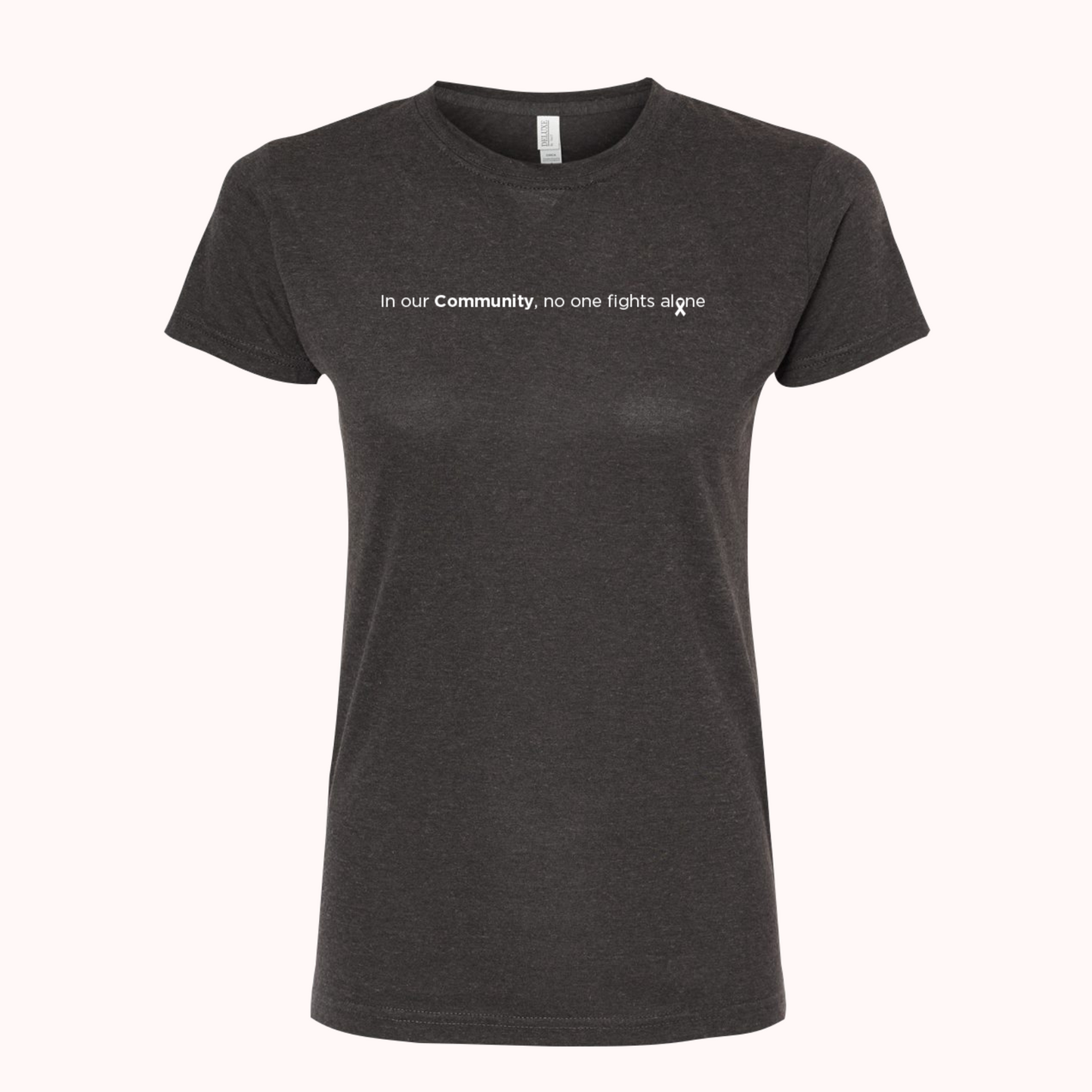 Dark Grey Fitted Tee With Choice Of Ribbon