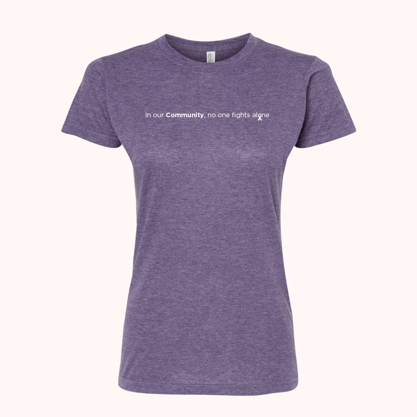 Heather Purple Fitted Tee With Choice Of Ribbon