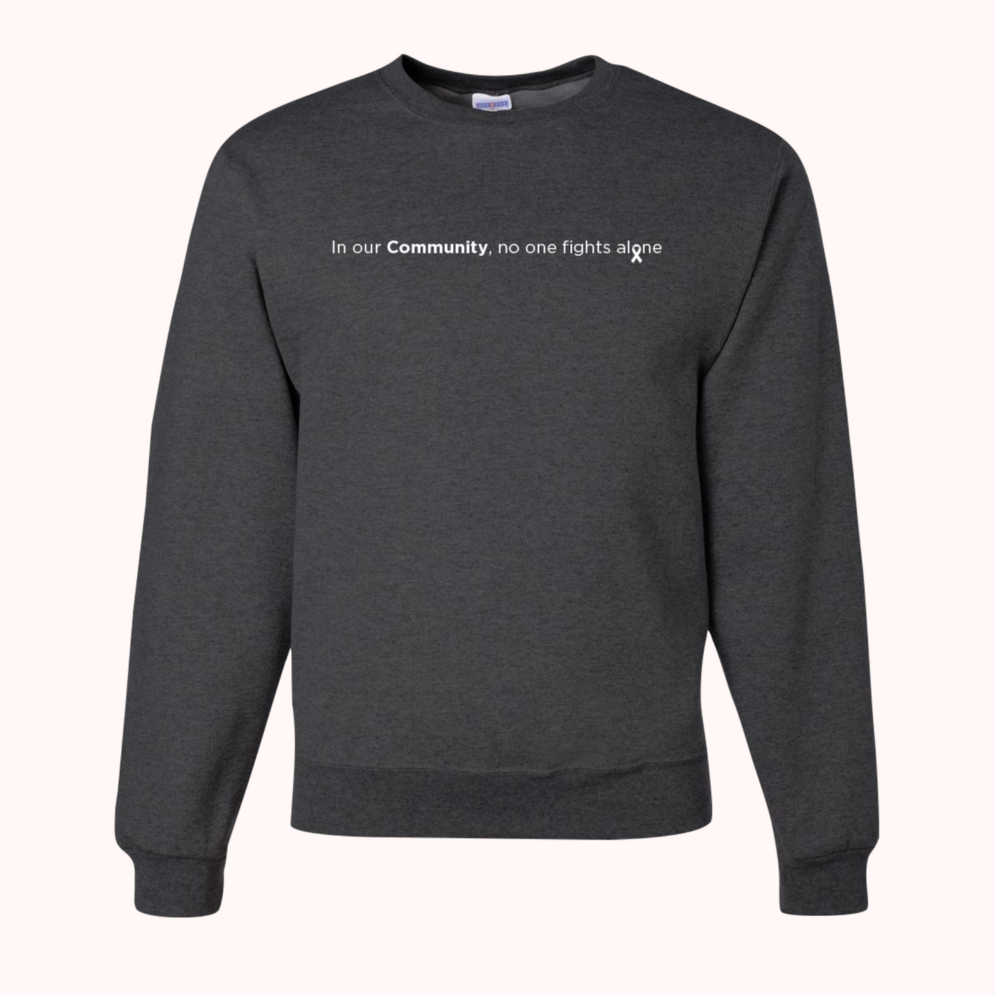 Heather Black Crewneck With Choice Of Ribbon