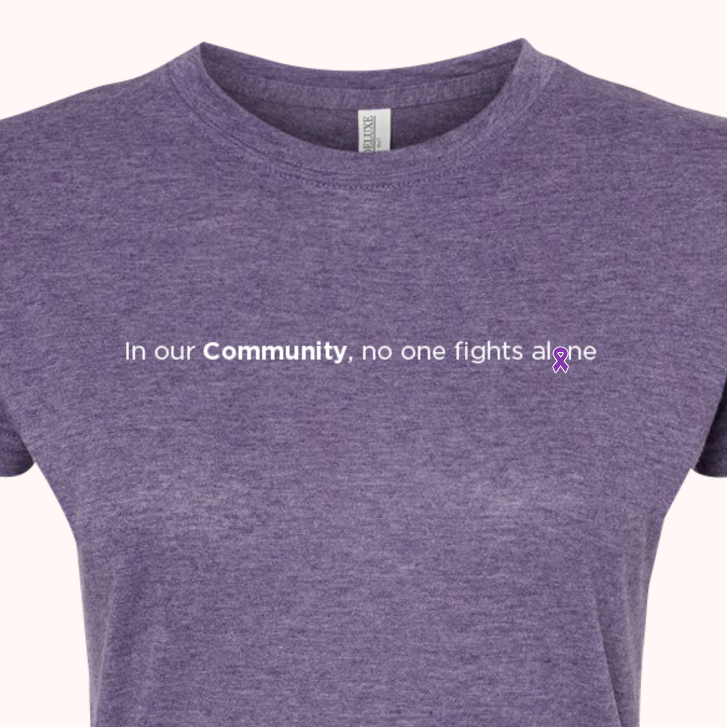 Heather Purple Fitted Tee With Choice Of Ribbon
