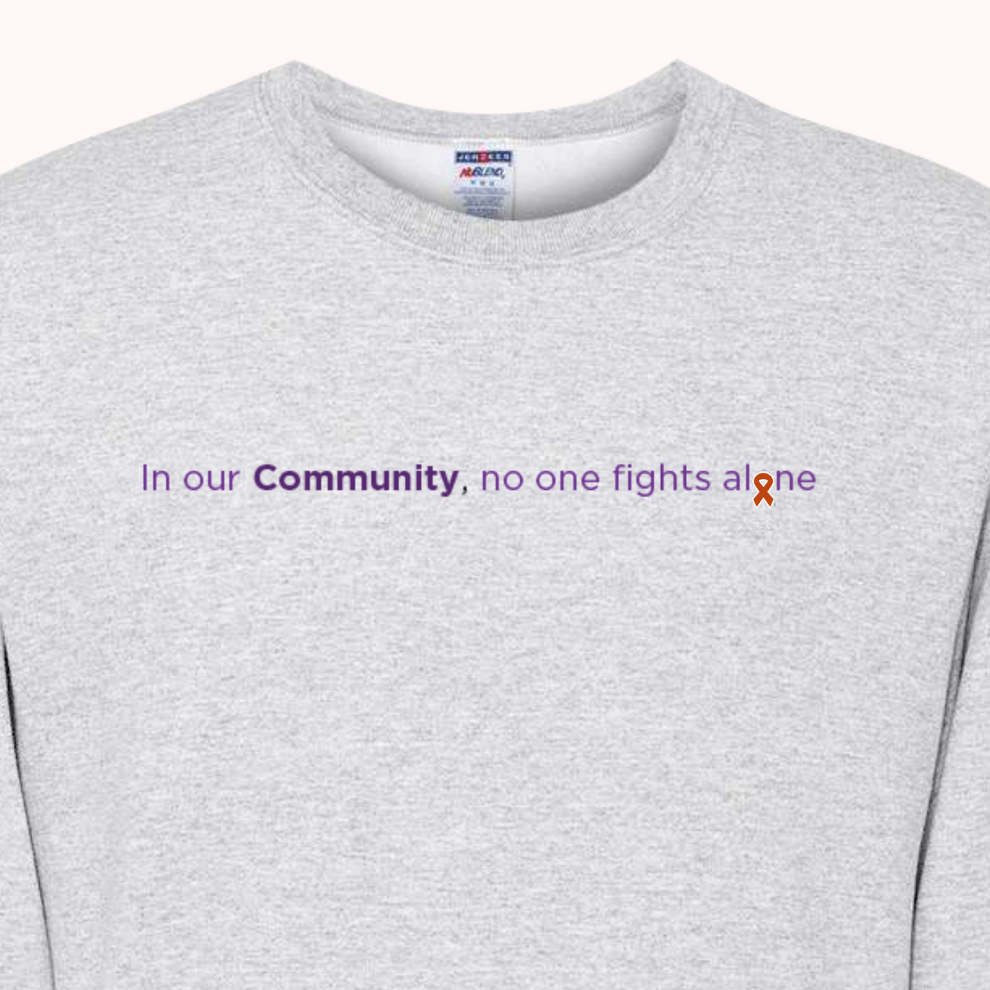Light Grey Crewneck With Choice Of Ribbon