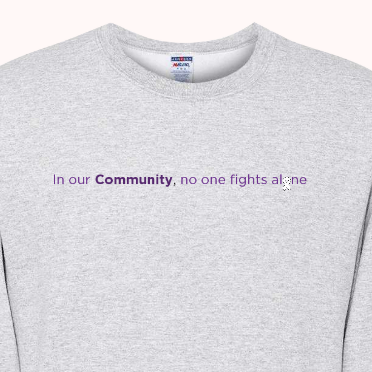 Light Grey Crewneck With Choice Of Ribbon