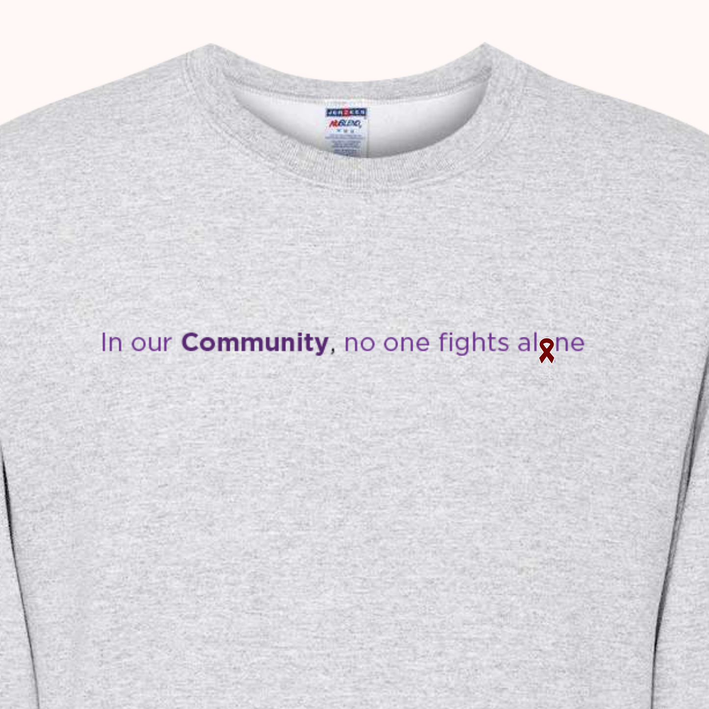 Light Grey Crewneck With Choice Of Ribbon