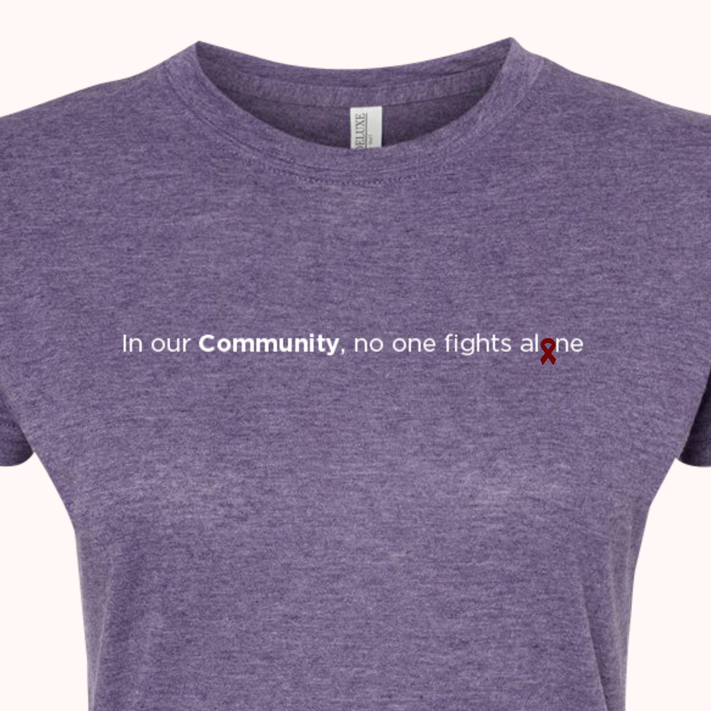 Heather Purple Fitted Tee With Choice Of Ribbon