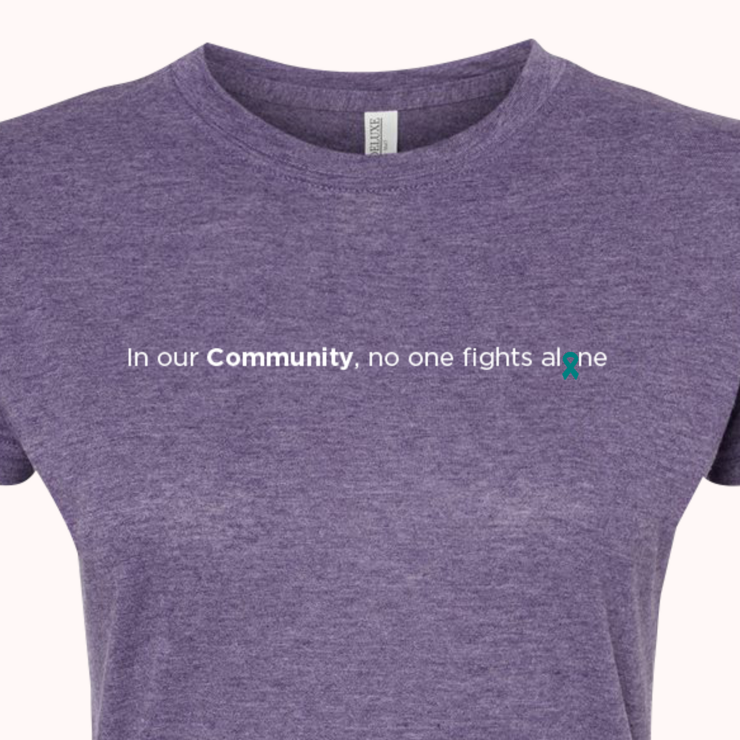 Heather Purple Fitted Tee With Choice Of Ribbon