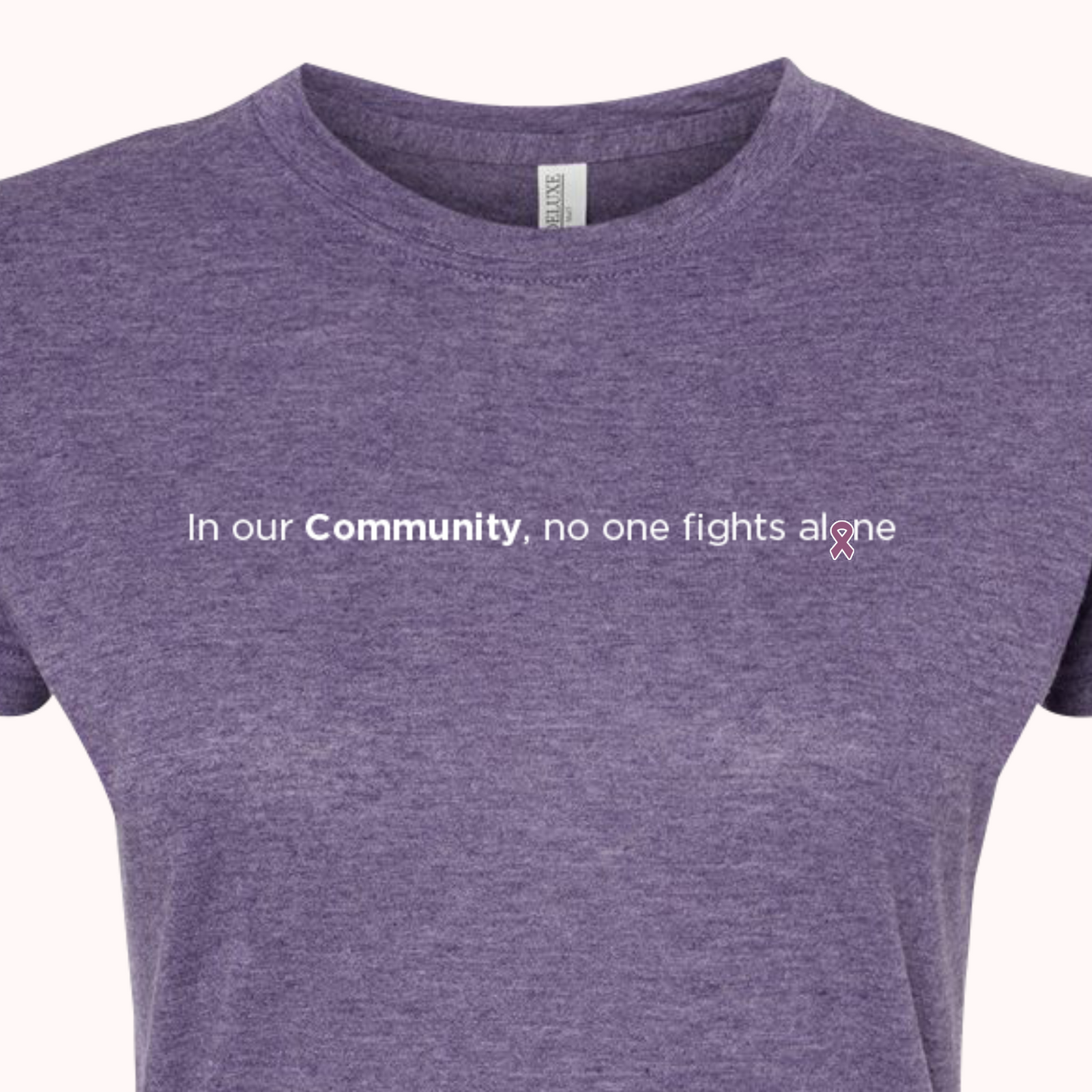 Heather Purple Fitted Tee With Choice Of Ribbon