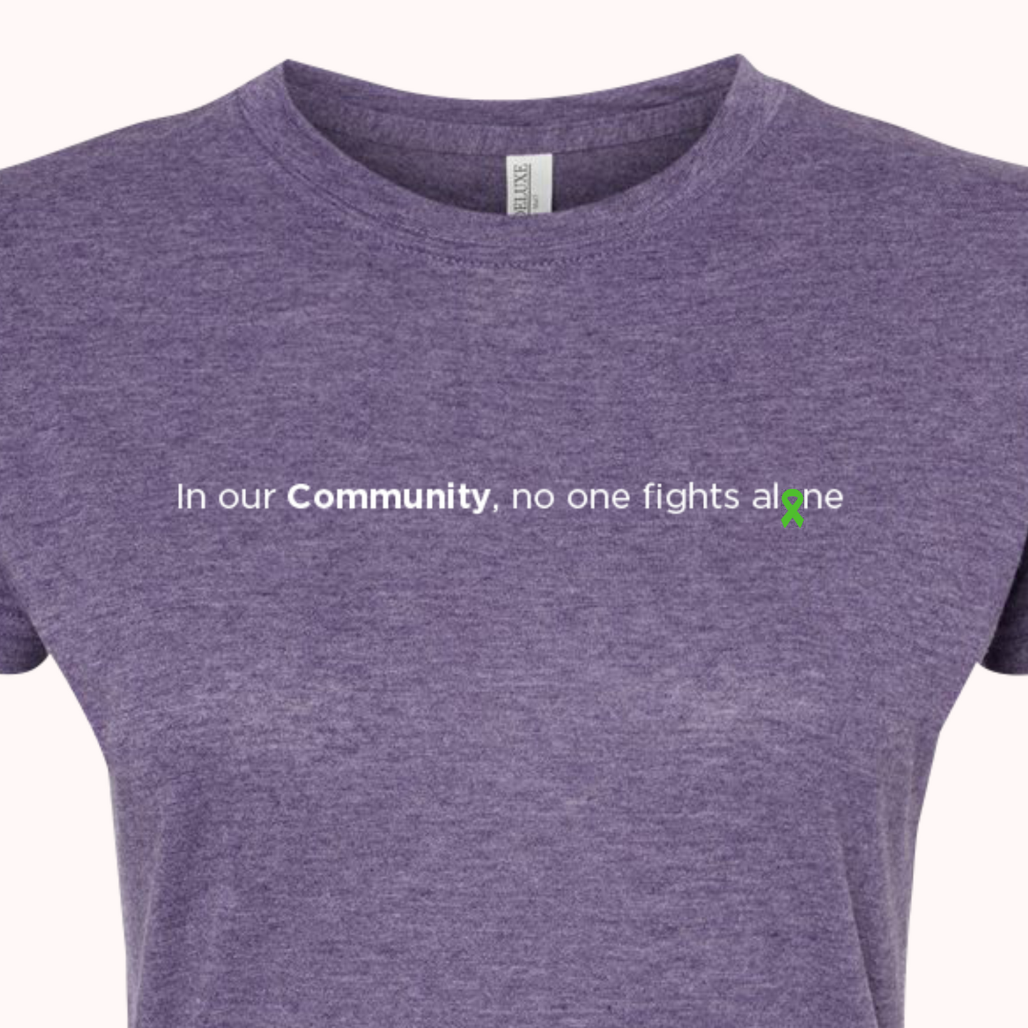 Heather Purple Fitted Tee With Choice Of Ribbon