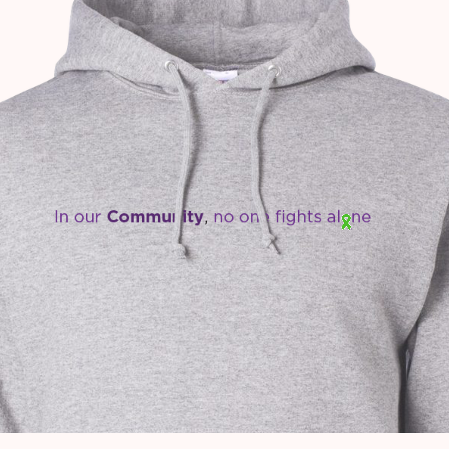 Light Grey Hoodie With Choice Of Ribbon