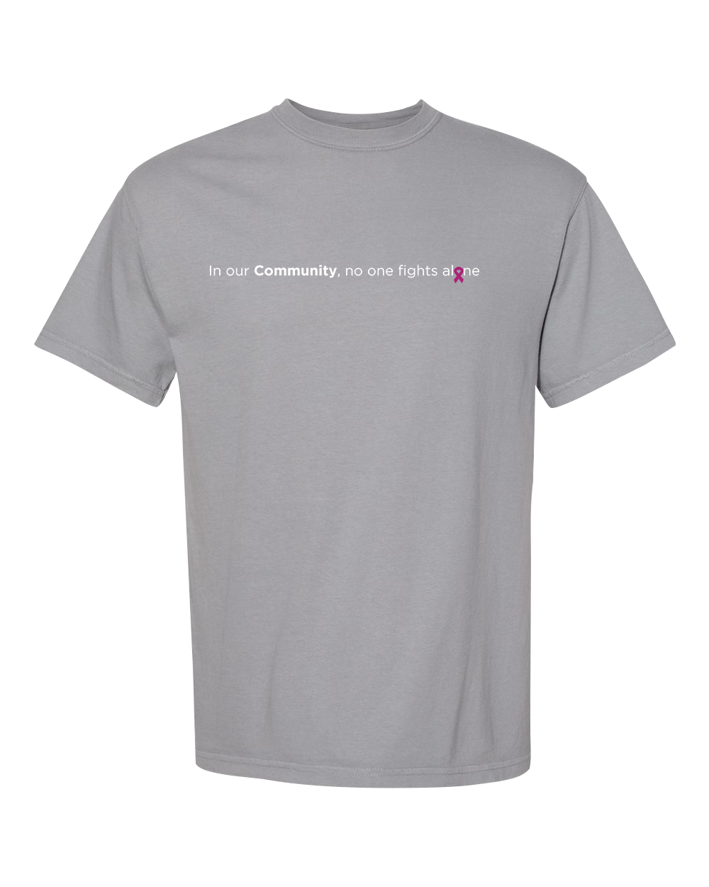 Grey Community Collection Relaxed Tee with Choice of Ribbon