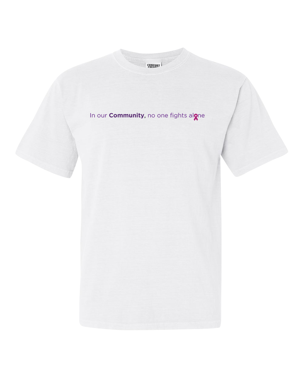 White Community Collection Relaxed Tee with Choice of Ribbon