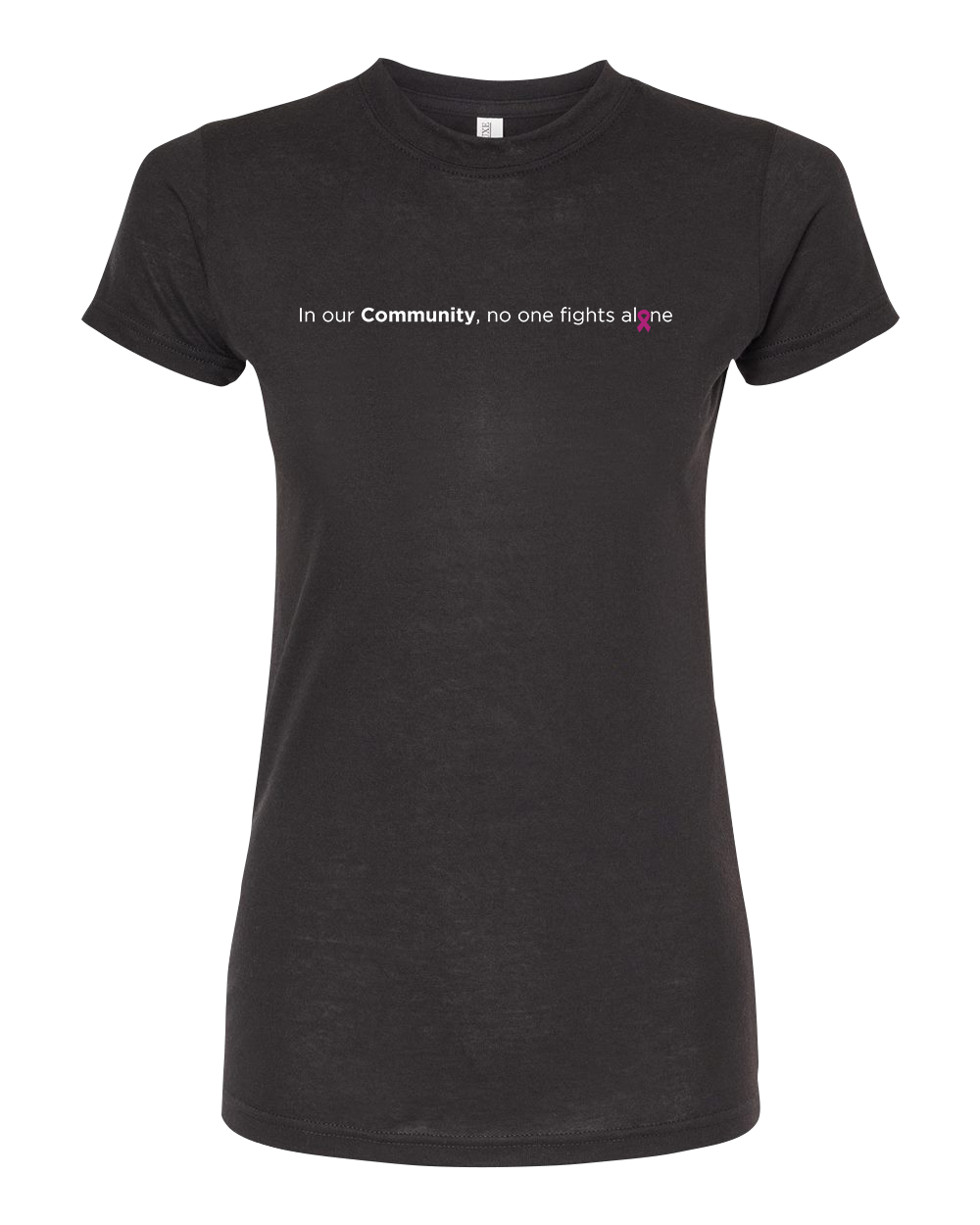 Black Community Collection Fitted Tee with Choice of Ribbon