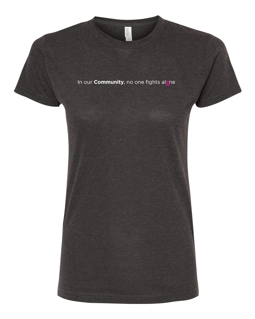 Dark Grey Community Collection Fitted Tee with Choice of Ribbon