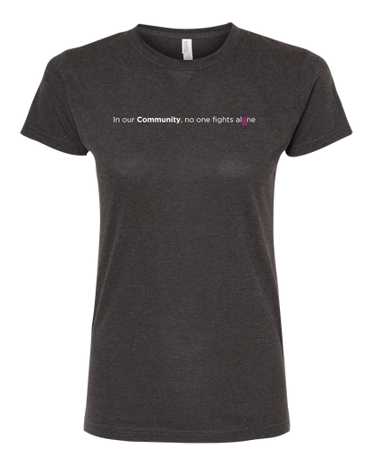 Dark Grey Community Collection Fitted Tee with Choice of Ribbon