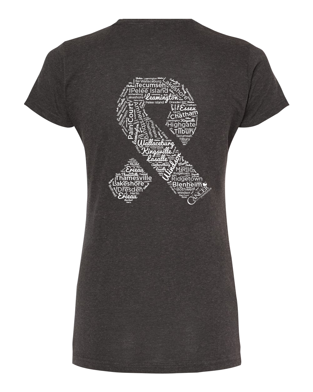 Dark Grey Community Collection Fitted Tee with Choice of Ribbon