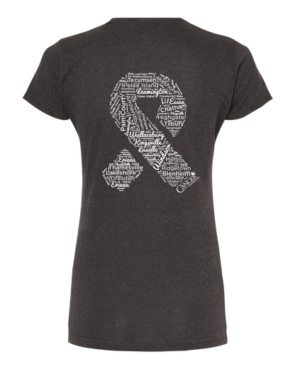 Dark Grey Community Collection Fitted Tee with Choice of Ribbon