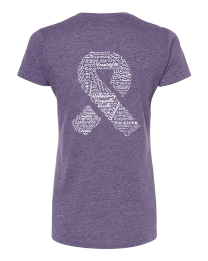 Purple Community Collection Fitted Tee with Choice of Ribbon