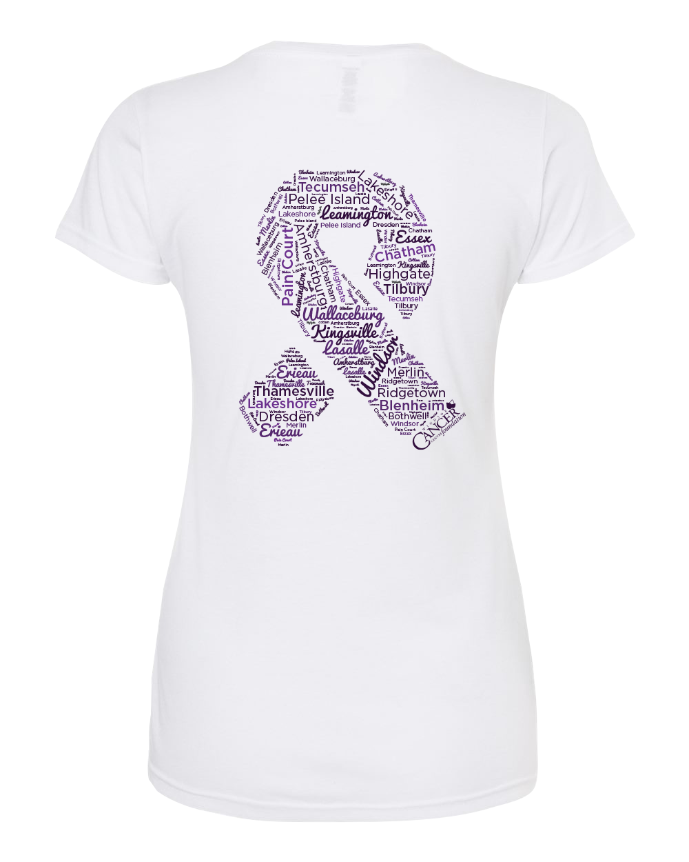 White Community Collection Fitted Tee with Choice of Ribbon