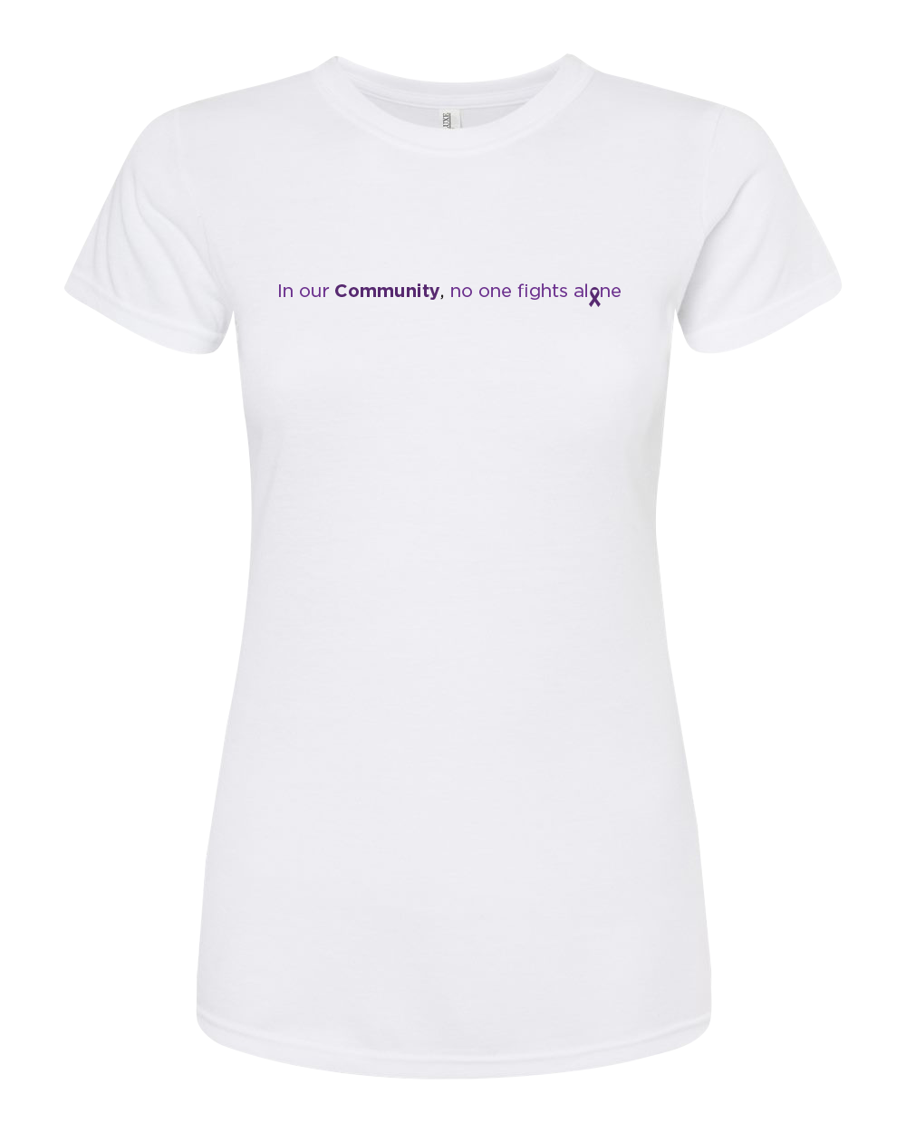 White Community Collection Fitted Tee with Choice of Ribbon