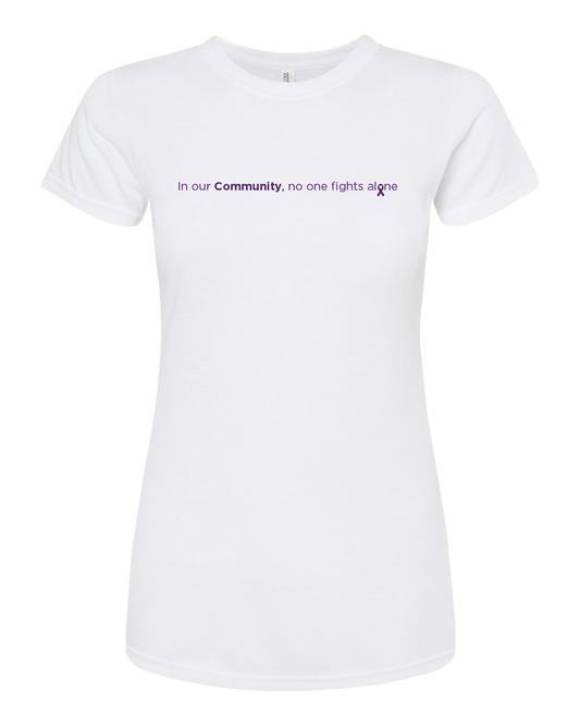 White Community Collection Fitted Tee with Choice of Ribbon