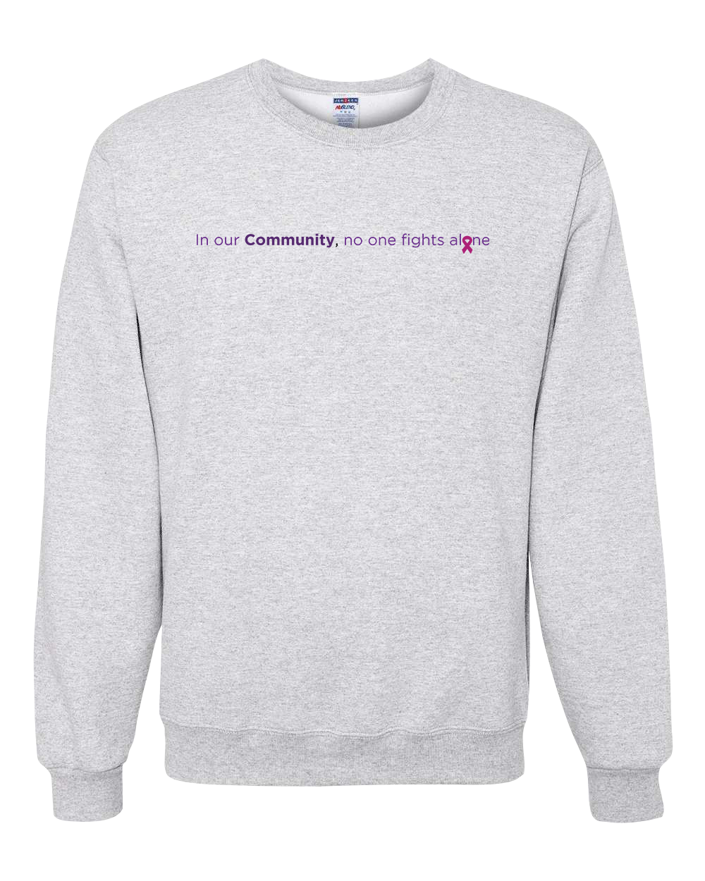 Grey Community Collection Crewneck with Choice of Ribbon