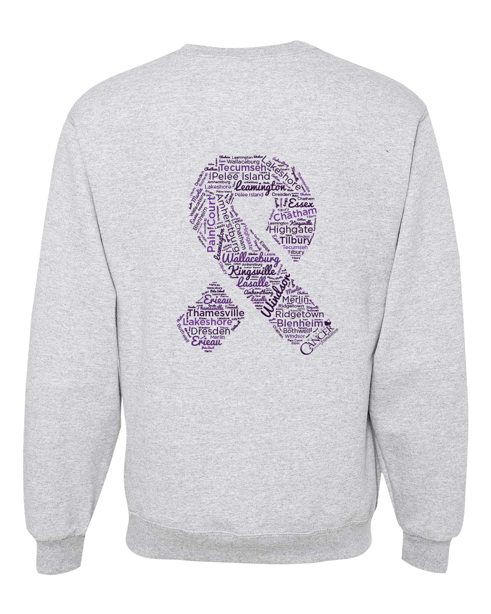 Grey Community Collection Crewneck with Choice of Ribbon