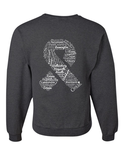 Heather Black Community Collection Crewneck with Choice of Ribbon