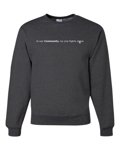 Heather Black Community Collection Crewneck with Choice of Ribbon