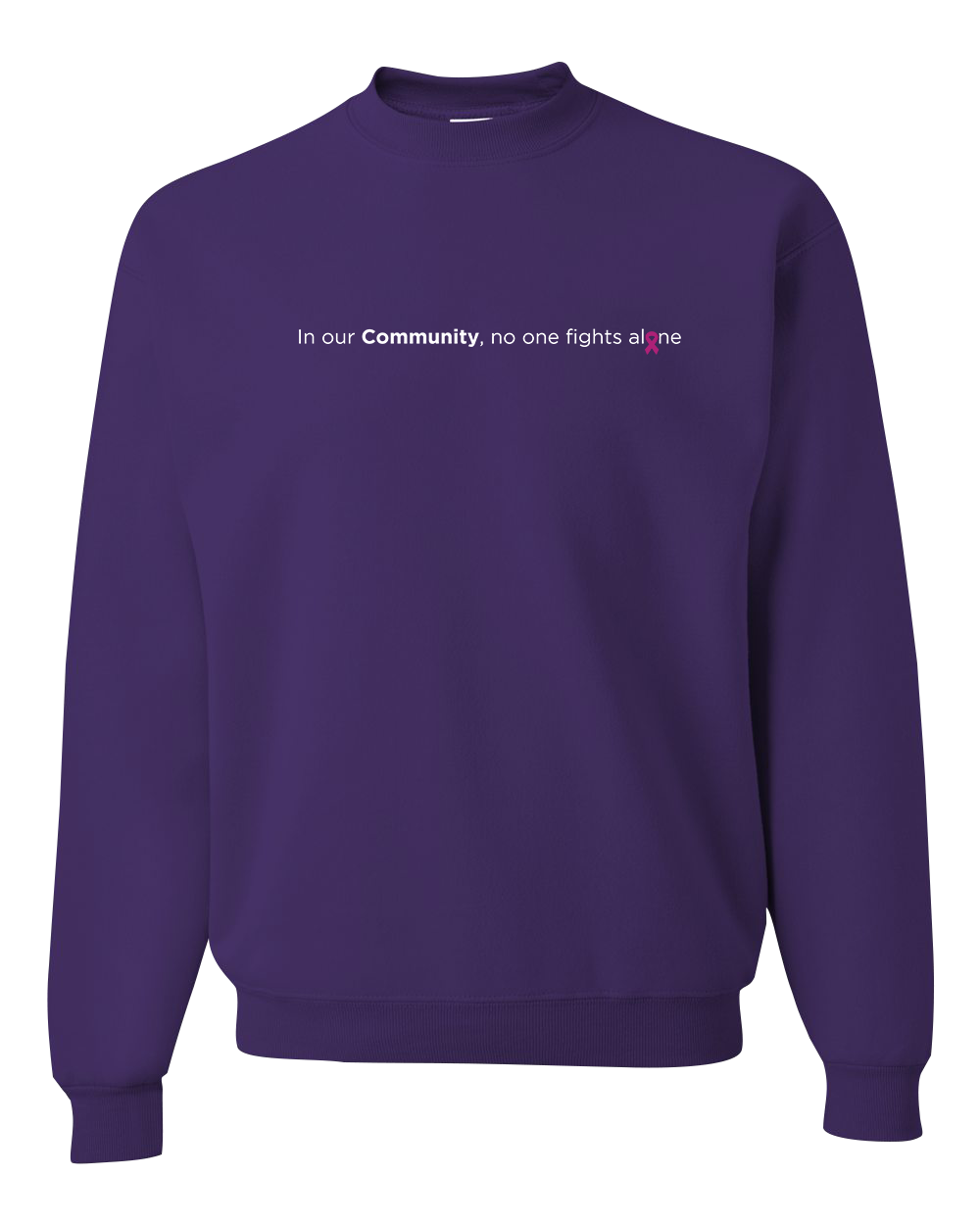 Purple Community Collection Crewneck with Choice of Ribbon