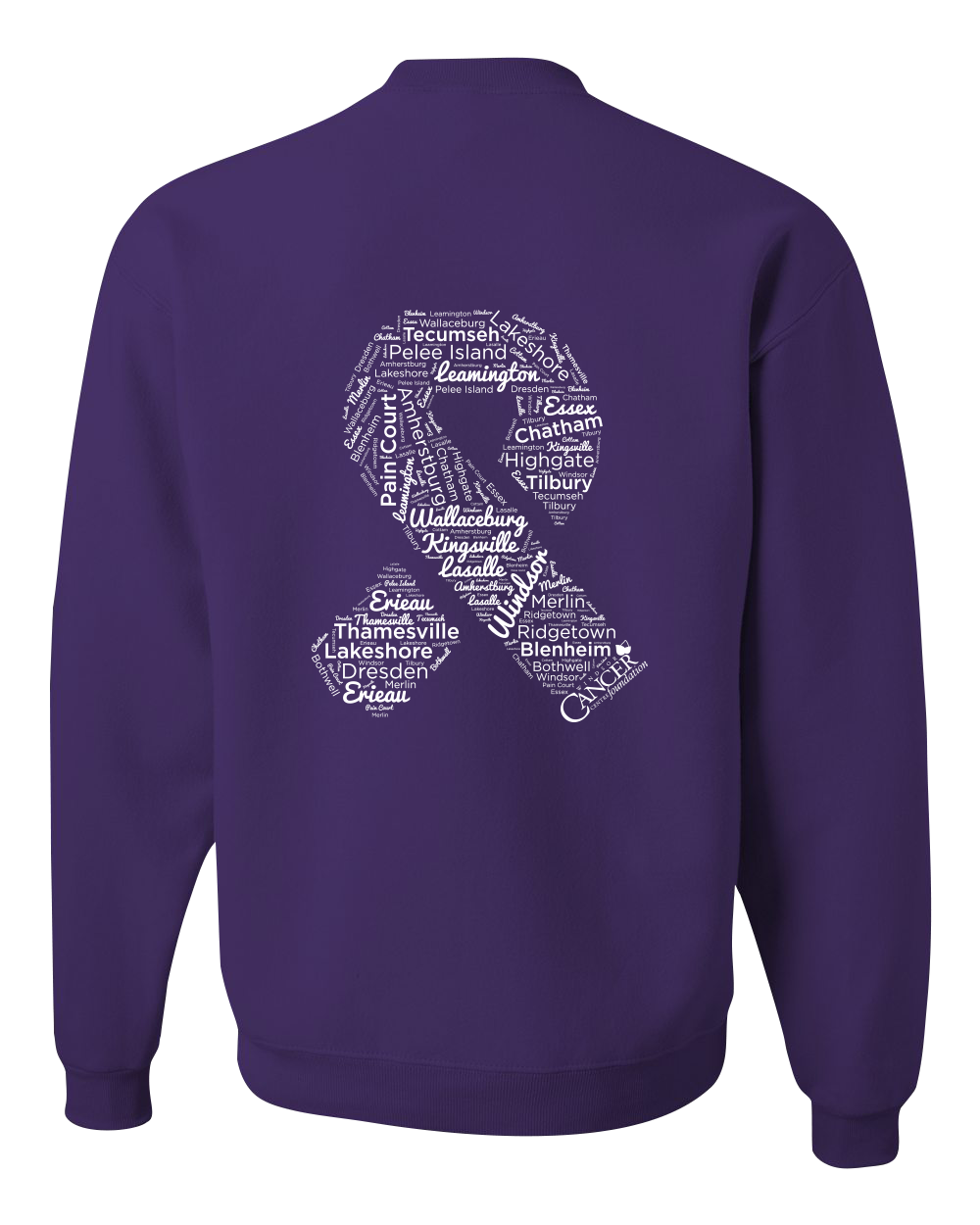 Purple Community Collection Crewneck with Choice of Ribbon