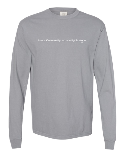 Grey Community Collection Long Sleeve Tee with Choice of Ribbon