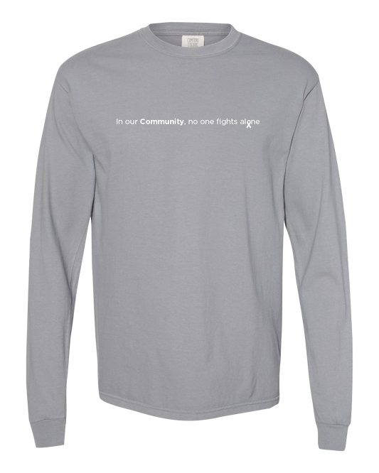 Grey Community Collection Long Sleeve Tee with Choice of Ribbon