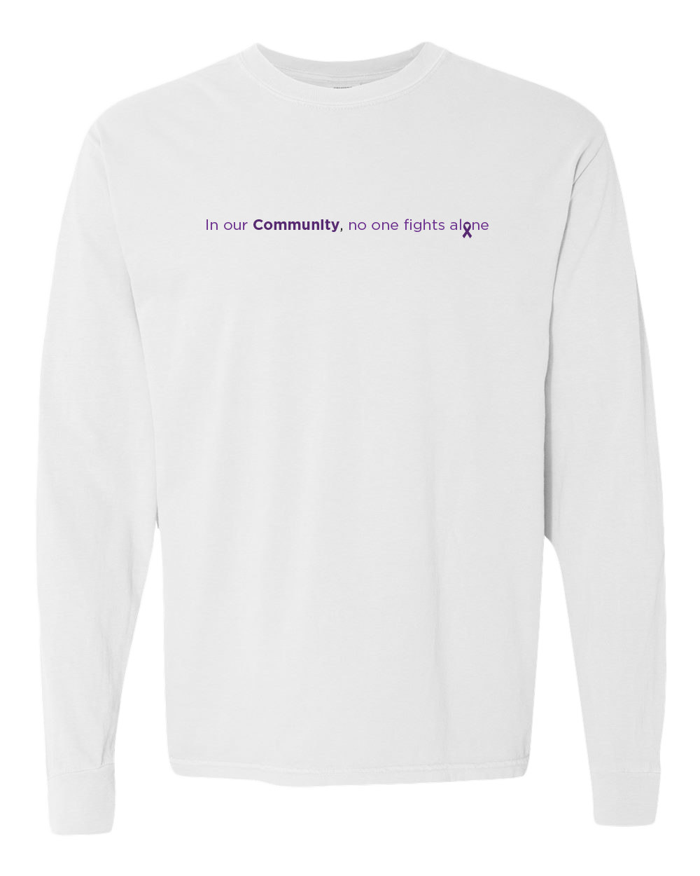 White Community Collection Long Sleeve Tee with Choice of Ribbon