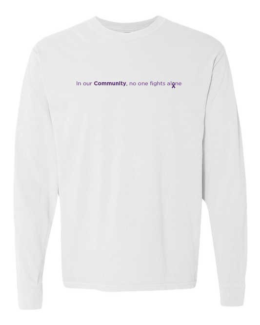 White Community Collection Long Sleeve Tee with Choice of Ribbon