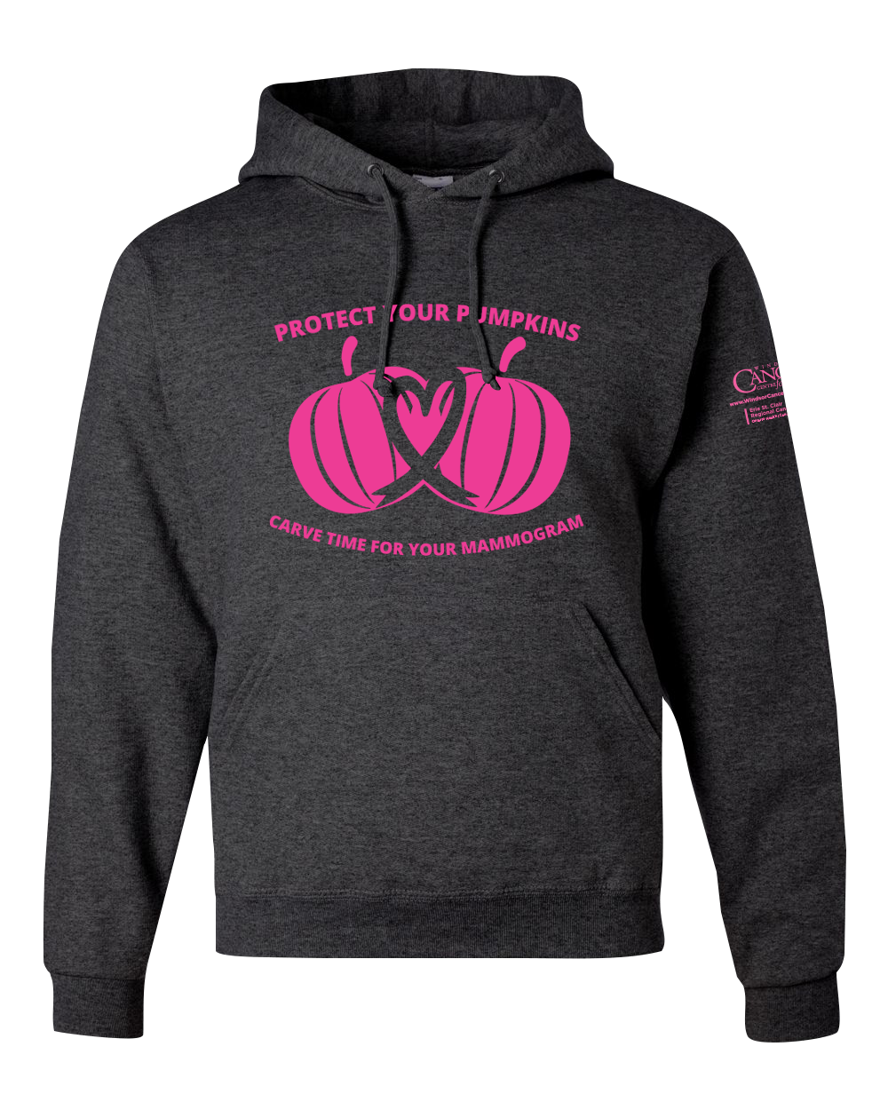 2025 Protect Your Pumpkins Mammogram Hoodie, Unisex Fit, Heather Black