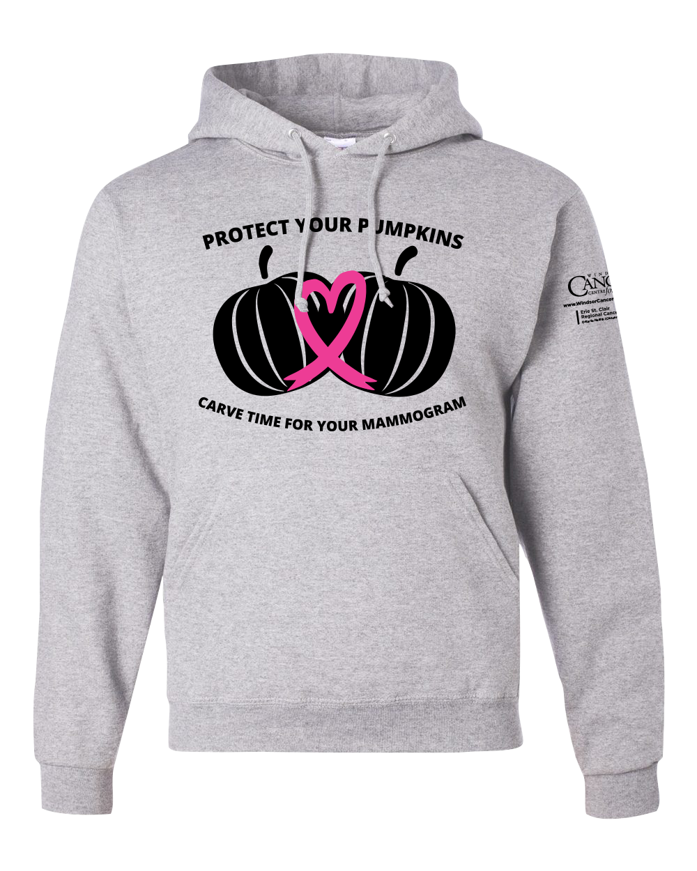 2025 Protect Your Pumpkins Mammogram Hoodie, Unisex Fit, Ash