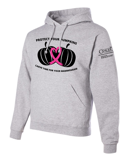 2025 Protect Your Pumpkins Mammogram Hoodie, Unisex Fit, Ash
